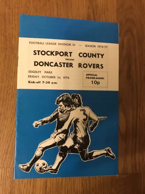 Stockport County V Doncaster Rovers football programme 1.10.1976