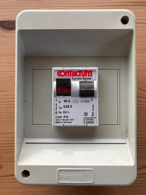 Contactum RCD 40A 30ma A4003/2 Double Pole Boxed Consumer Unit