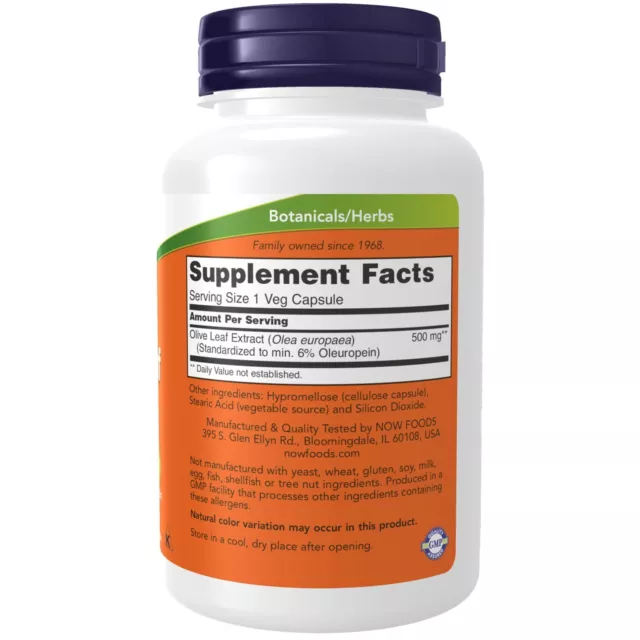 NOW Foods Olivenblattextrakt 500 mg 120 pflanzliche Kapseln, freier Radikalschneider 2