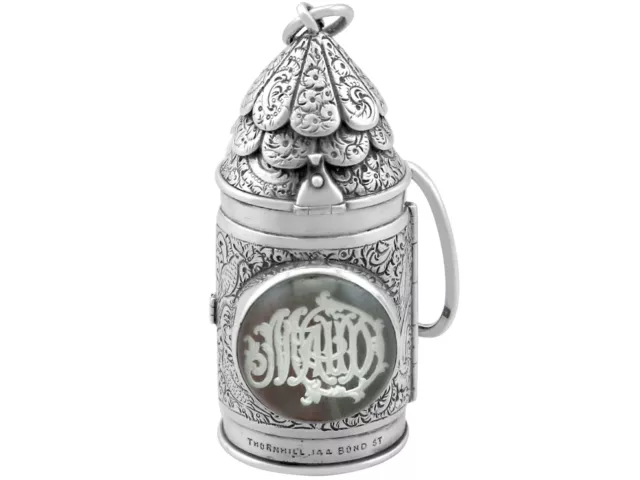 Sterling Silver and Rock Crystal Combination Vinaigrette/Thread Spool Holder