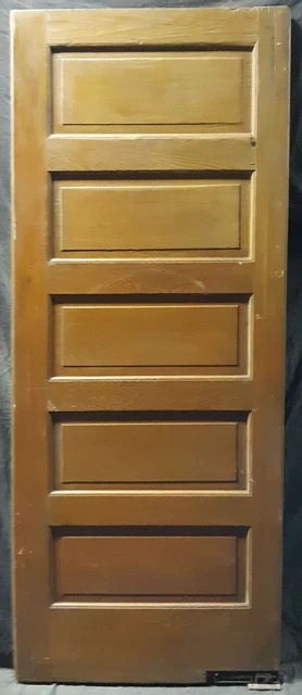 31x80" Antique Vintage Old Interior SOLID Wood Wooden Swinging Door 5 Panels