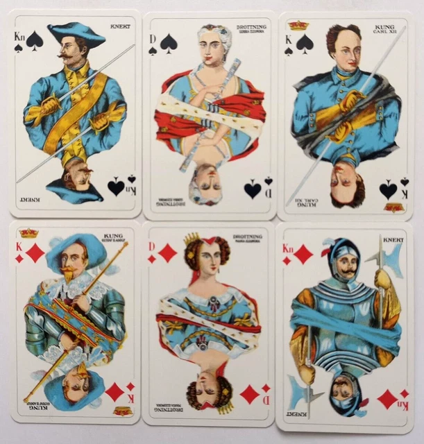 VINTAGE PLAYING CARDS OBERGS SWEDEN NON STANDARD 52 & 2J & H 1970s FREE POST