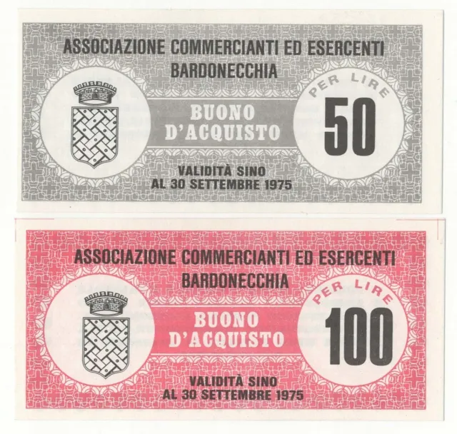 50 100 lire Buono d'acquisto associazione commercianti.  esercenti Bardonecchia