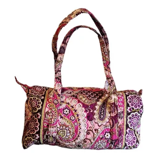 Vera Bradley Very Berry Paisley Pink Large 18" Overnight Bag Retired Print EUC