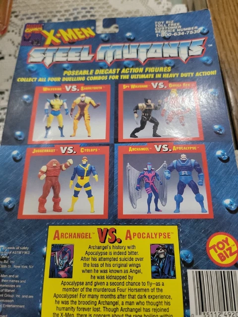 1994 Toy Biz Marvel Comic X-Men Steel Mutants  Apocalypse  VS Archangel  MOC 3