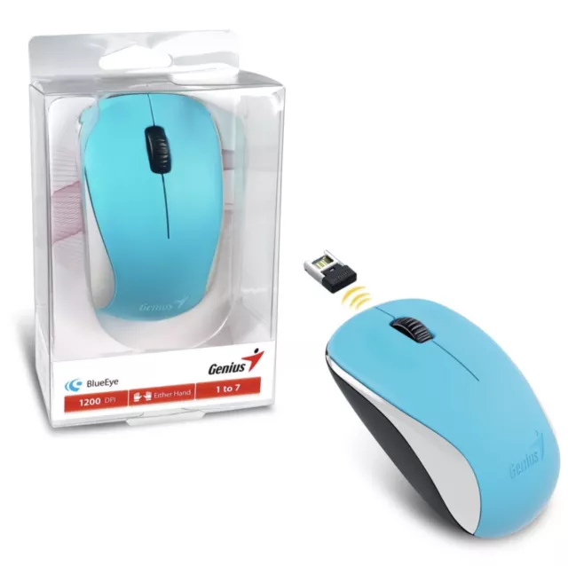 Genius Computer Technology NX-7000 mouse Ambidextrous RF Wireless BlueEye 1200 D