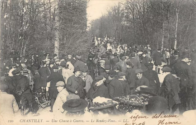 Cpa 60 Chantilly Chasse A Courre Le Rendez Vous