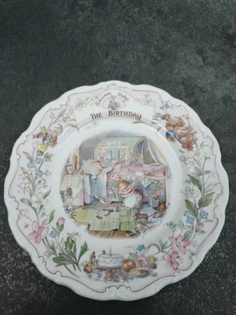 Royal Doulton Brambly Hedge Birthday 8" Decorative Plate 1987 Bnib
