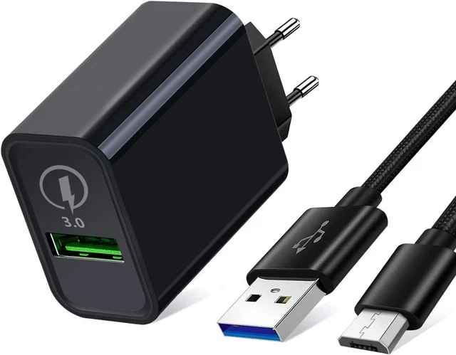 Caricatore da viaggio portatile doppio USB cavo dati da USB a micro USB da 1 m