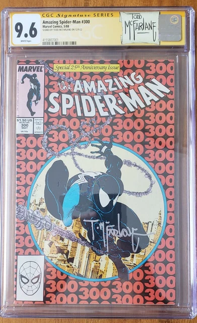 Amazing Spider-Man #300 CGC 9.6 NM+, SS Todd McFarlane Label, White pages.