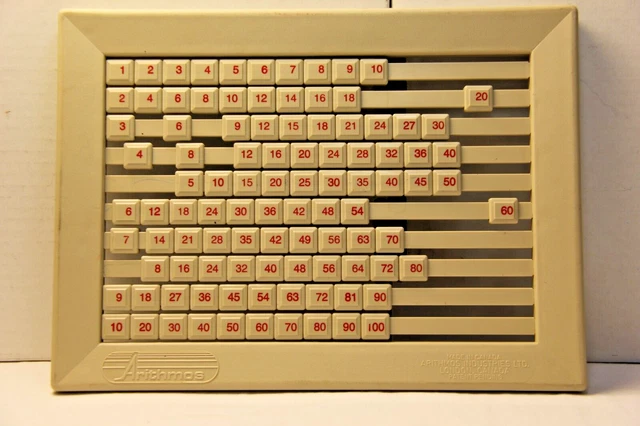 Old Sliding Math Machine ARITHMOS HANDHELD VISIONAL Teaching Learning Math Aid Sliding Numbers ...