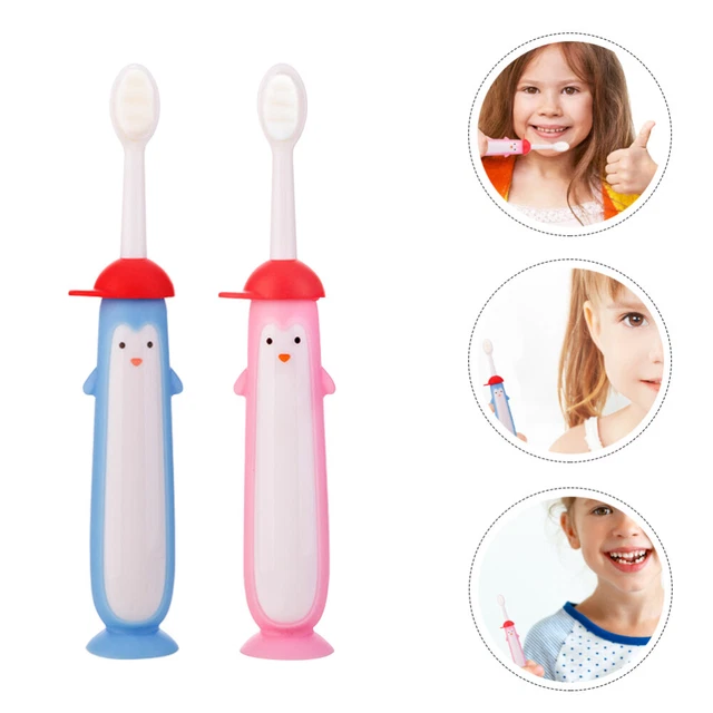 2 pezzi per bambini spazzolini denti denti spazzolini denti pinguin ado