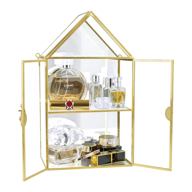 Wall Glass Cabinet Display for Perfume, Small Glass Display Curio Cabinets