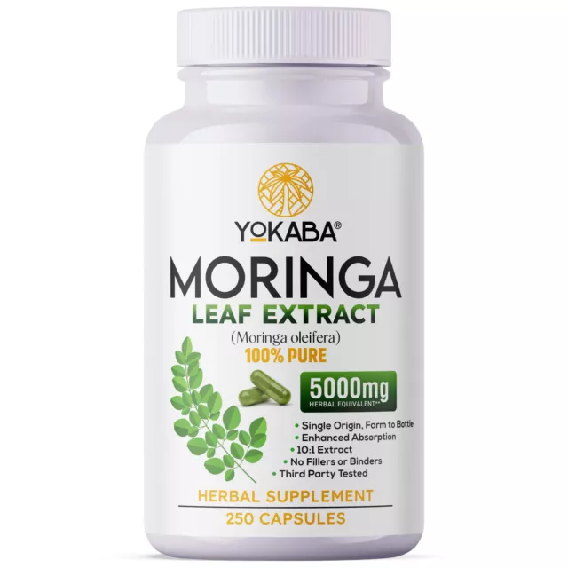 250 Capsules Moringa Oleifera Leaf Extract 5000mg