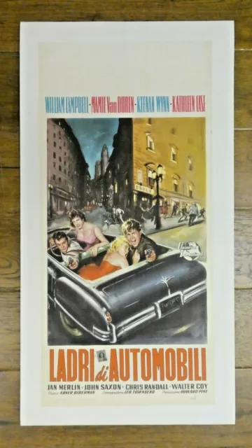 1955 Ladri di Automobili Running Wild Mamie Van Doren Movie Poster Linen Backed