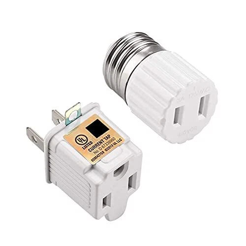 LIGHT SOCKET TO Plug Adapter With Grounding Plug Converter Convert