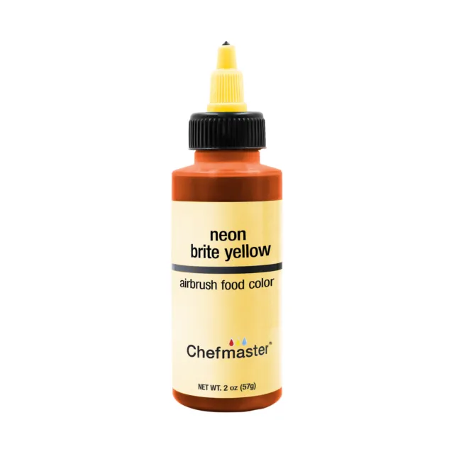 Chefmaster 2-Ounce Neon Brite Yellow Airbrush Cake Decorating Food Color