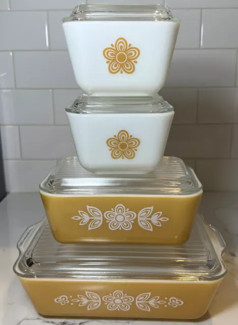 Pyrex butterfly hotsell gold refrigerator set
