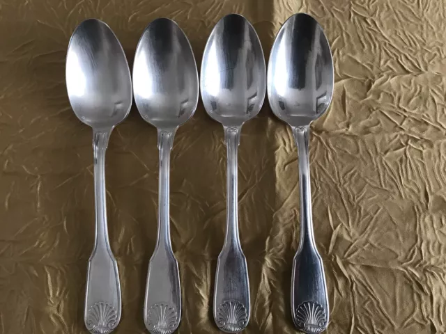 4 Cuillères de table en métal argenté Christofle modèle Vendôme