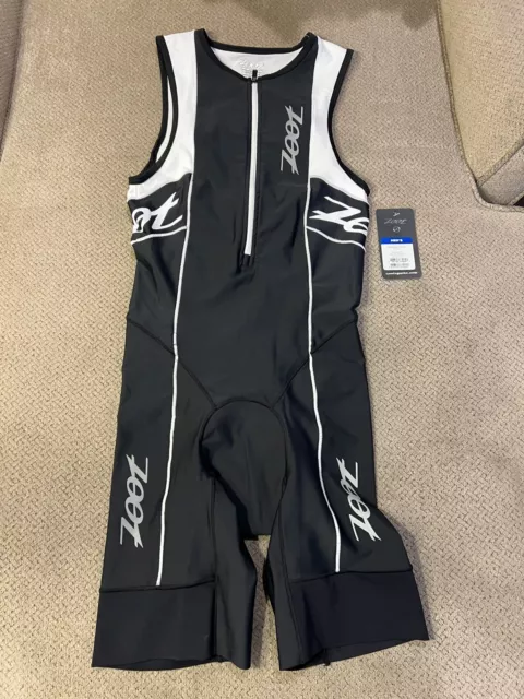 ZOOT Mens Tri Suit Black White Performance Triathlon Skinsuit Racesuit New Small