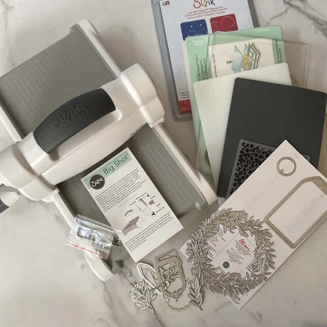 Paquete de máquina troquelada Sizzix Big Shot con adaptador de troquelado Texturez troqueles excelente