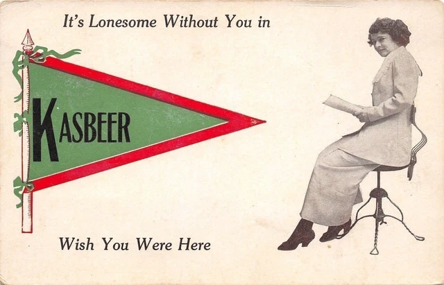 "Lonesome Without You in" Kasbeer IL~Victorian Lady~Office Chair~1910 Pennant PC