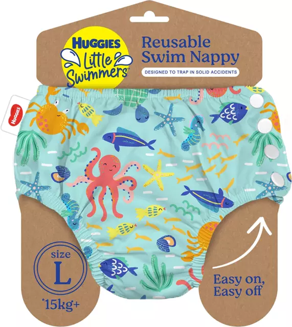 Little Swimmers Reusable Swim Nappy Large (15+Kg) under the Sea