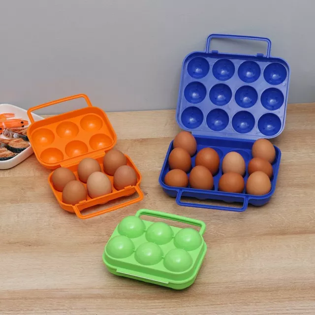 6/12Grid Egg Storage Box Plastic Eggs Box Case Outdoor Camping Portable Egg Tray