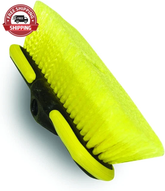 93077 8" Car Wash Brush Head with Label, Black/Yellow