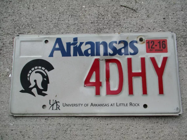 Arkansas 2016 University of Little Rock license plate # 4DHY