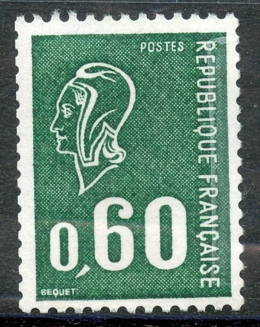 Timbre France Marianne Béquet 60c Vert - N° Rouge - Émission 1971-1975 - Neuf De Luxe