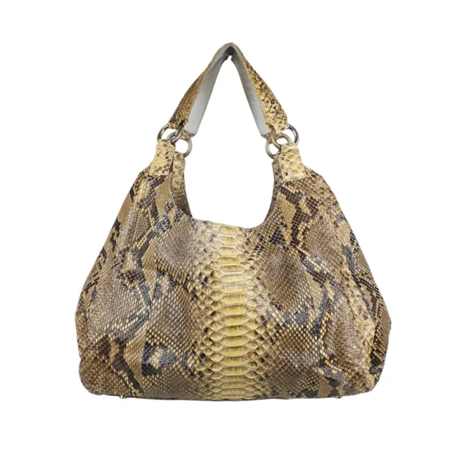 Chiocciola Womens Beige Python Shoulder Bag
