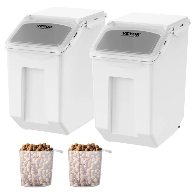 Boîte Hermétique Riz 15kg Avec Roulettes - Conservation Céréales, Farine, Haricots - Doseur Inclus