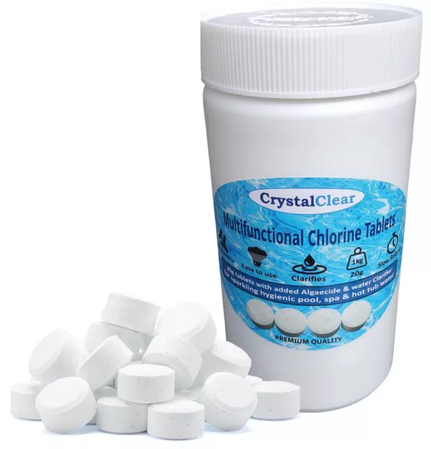 CHLORINE TABLETS 4in1 Multi functional for Hot Tub Spa Swimming Pool 1Kg 50x20g 2