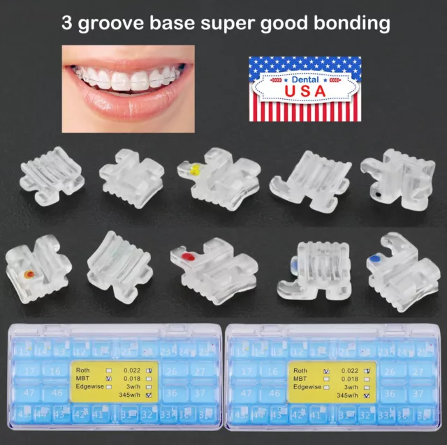 Dental Orthodontic Ceramic Brackets Clear Sapphire Aesthetic Braces Roth MBT 022