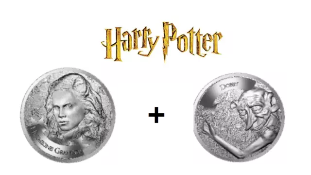 Lot 2 Mini Médailles Monnaie de Paris Harry Potter 2021 - Hermione + Dobby