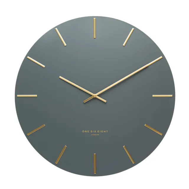 ONE SIX EIGHT LONDON LUCA WALL CLOCK 40cm | Silent Sweep | Charcoal **NEW**