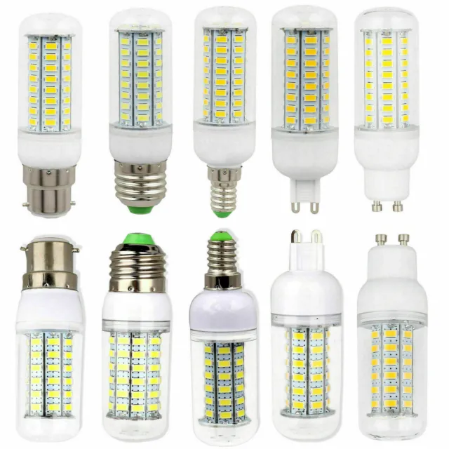 1-10X LED Maïs Ampoule E14 E27 Es BC B22 G9 GU10 5730 SMD 7W - 25W Blanc Lampe