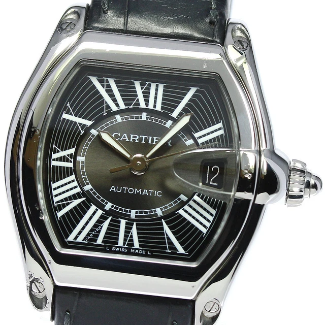 CARTIER Roadster LM W62041V3 Date Black Dial Automatic Men's Watch_736080