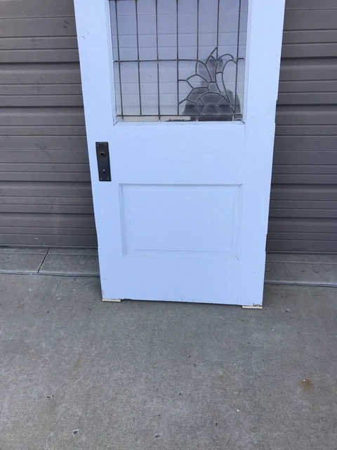 An 605 Antique Eastlake leaded glass entrance door 31.75 x 78.5 X1 3/8 8