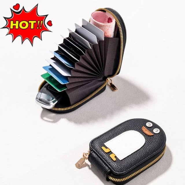 CARTOON PENGUIN BUSINESS Card Holder PU Coin Purse Cute Wallet Bag NEW