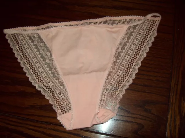 VICTORIA'S SECRET Cotton Itsy String Bikini Panty M L Green Pale