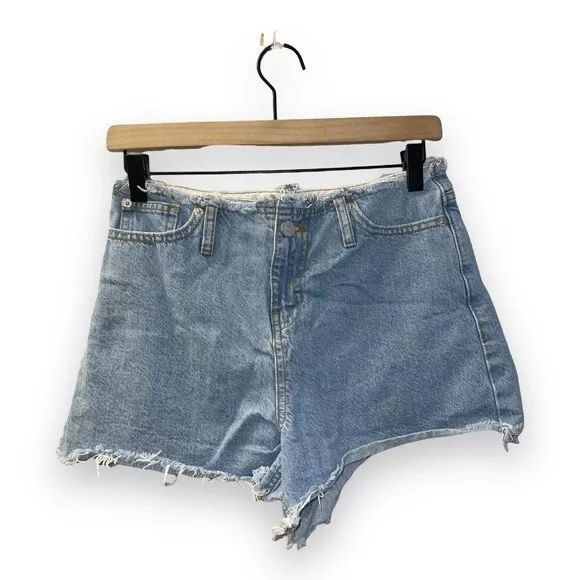 Urban Outfitters BDG Light Wash Denim High Rise Cut Off Waist Shorts size 26