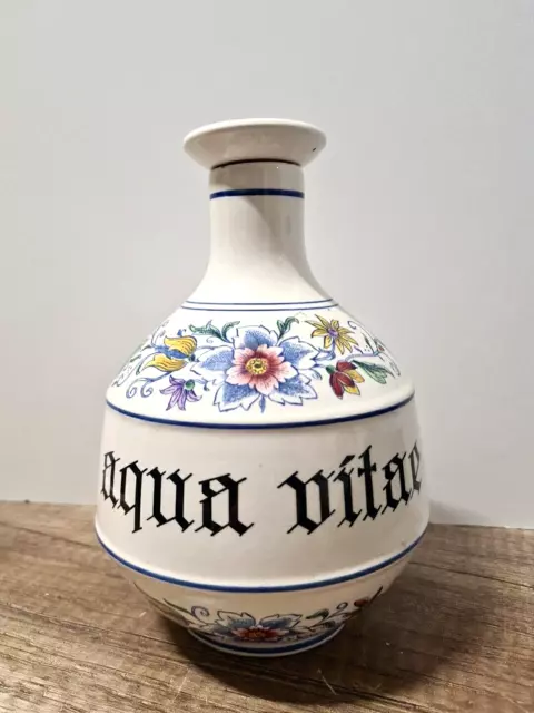 Alte sehr dekorative Keramik Apotheker Flasche aqua vitae Wächtersbach