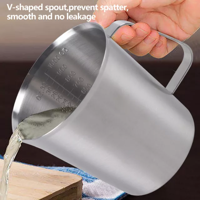 1 L misurino in acciaio inox tazza da cucina con maniglia e scale di misurazione misurino