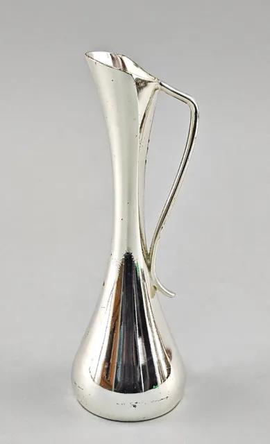 9230013-d silberfarbene Henkel-Vase  vernickelt schlank H18,5cm