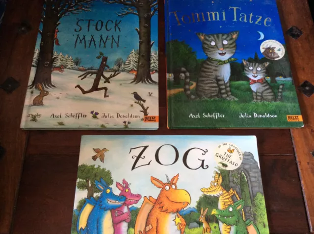 Axel Scheffler Julia Donaldson [3x Buch] ZOG ZOGG(engl)+ Stockmann + Tommi Tatze