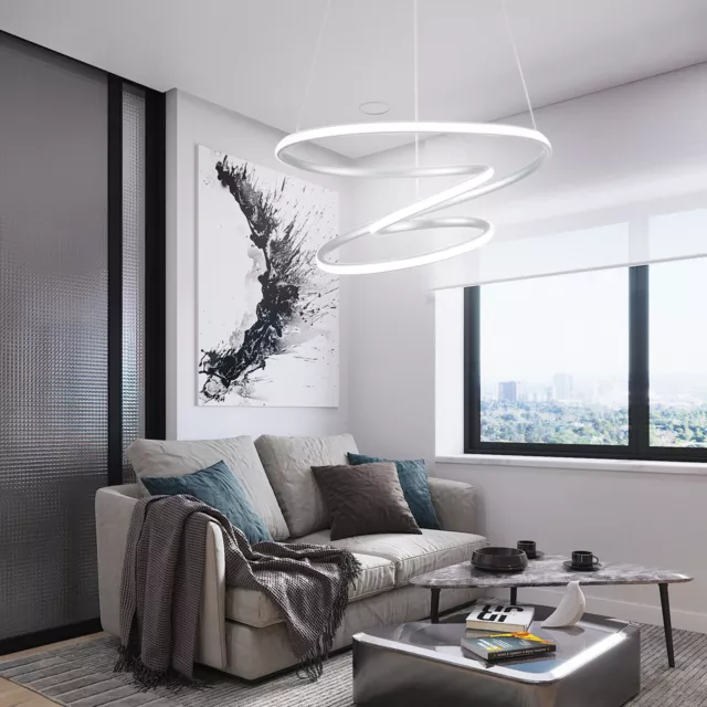 Modern LED Lamp Chandelier 3 Rings Hanging Pendant Light Home Ceiling Fixtures