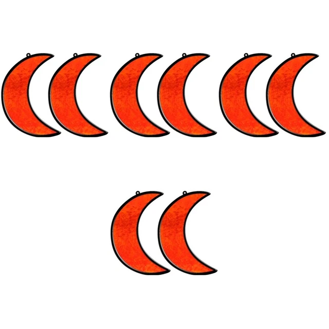 8 piezas Ventana Colgante Manchada Acrílico Manchado Acrílico En Forma de Luna