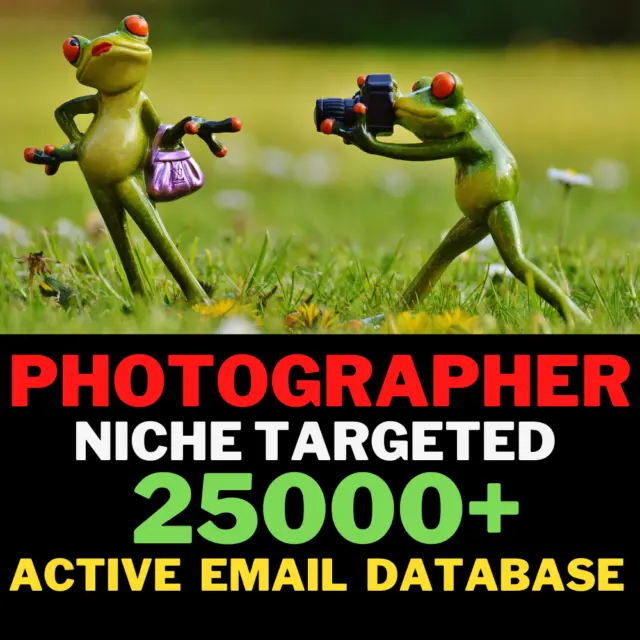 Photographer, Niche Targeted Leads, Active Email Only Database - Fast Delivery